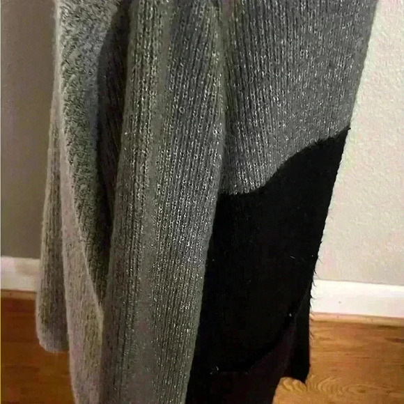 New Directions Women’s Colorblock Open Front Cardigan Sweater Size L Black/Gray - Picture 5 of 7